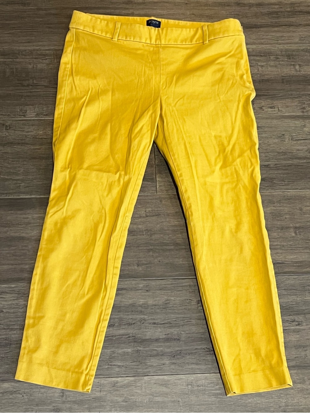Women’s J Crew Winnie cropped pant gold mustard yellow sz 10